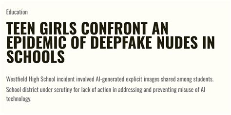 teen nudes leaked|Teen Girls Confront an Epidemic of Deepfake Nudes in Schools